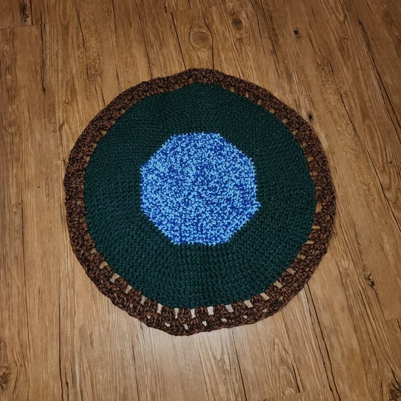 New Handcrafted Crocheted Round Rug - Picture 2 of 2